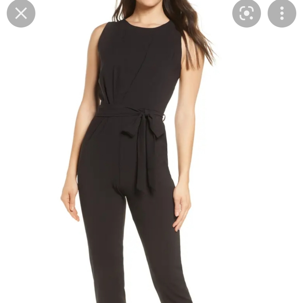 Fraiche by J Sleeveless Stretch Crepe Jumpsuit Small